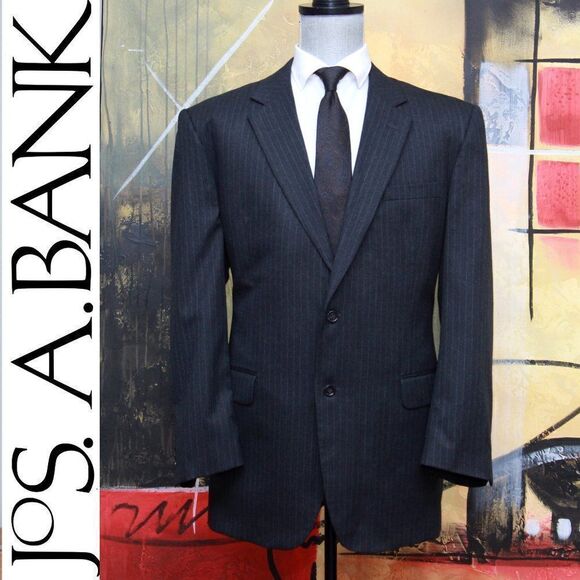 46L Jos A Bank Men's Sport Coat Blazer Jacket Wool Cashmere C060497